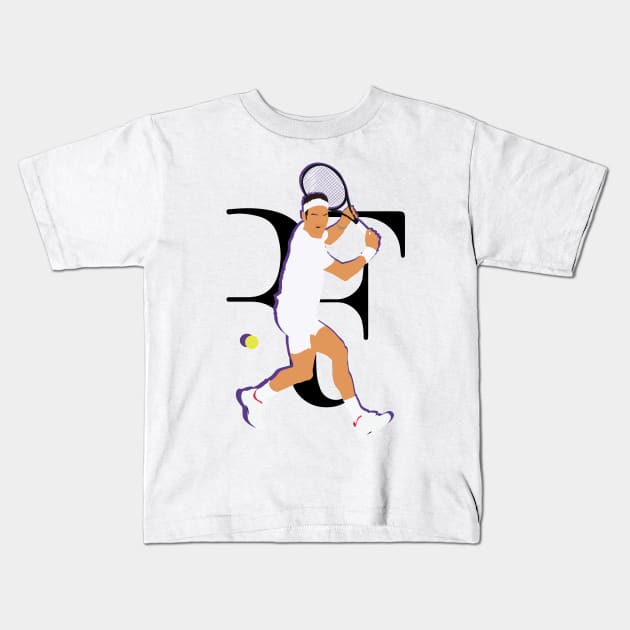 Roger Federer Grand Slam Collage Kids T-Shirt by Jackshun